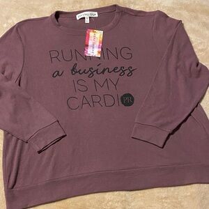 BOGO Paisley Raye “Running a Business is my Cardio” Mauve Sweatshirt 0X